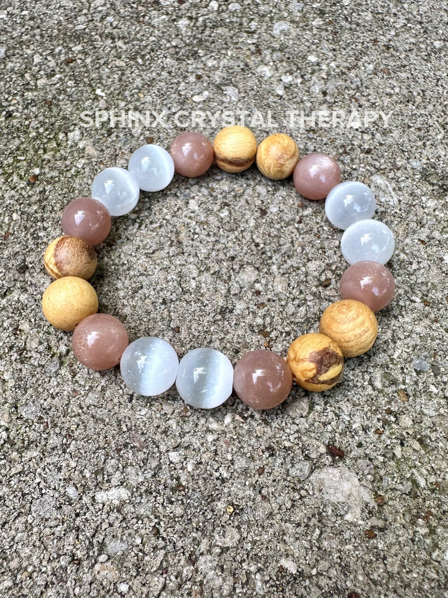 10MM Cleansing Negative Energy ” The White Witch " Spiritual Aura Clearing - Palo Santo Selenite - Quality Crystal Healing Gemstone Bracelet