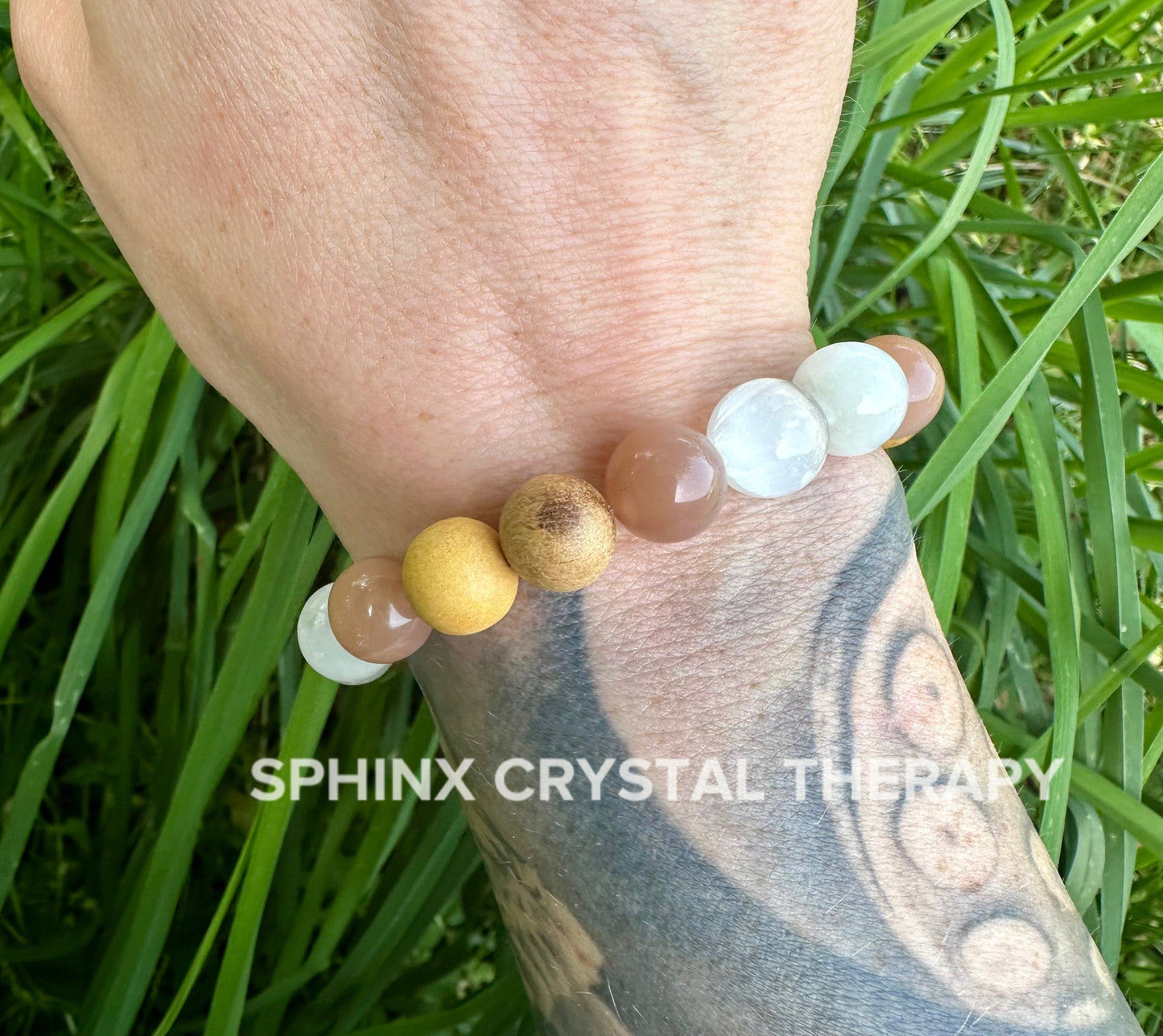 10MM Cleansing Negative Energy ” The White Witch " Spiritual Aura Clearing - Palo Santo Selenite - Quality Crystal Healing Gemstone Bracelet