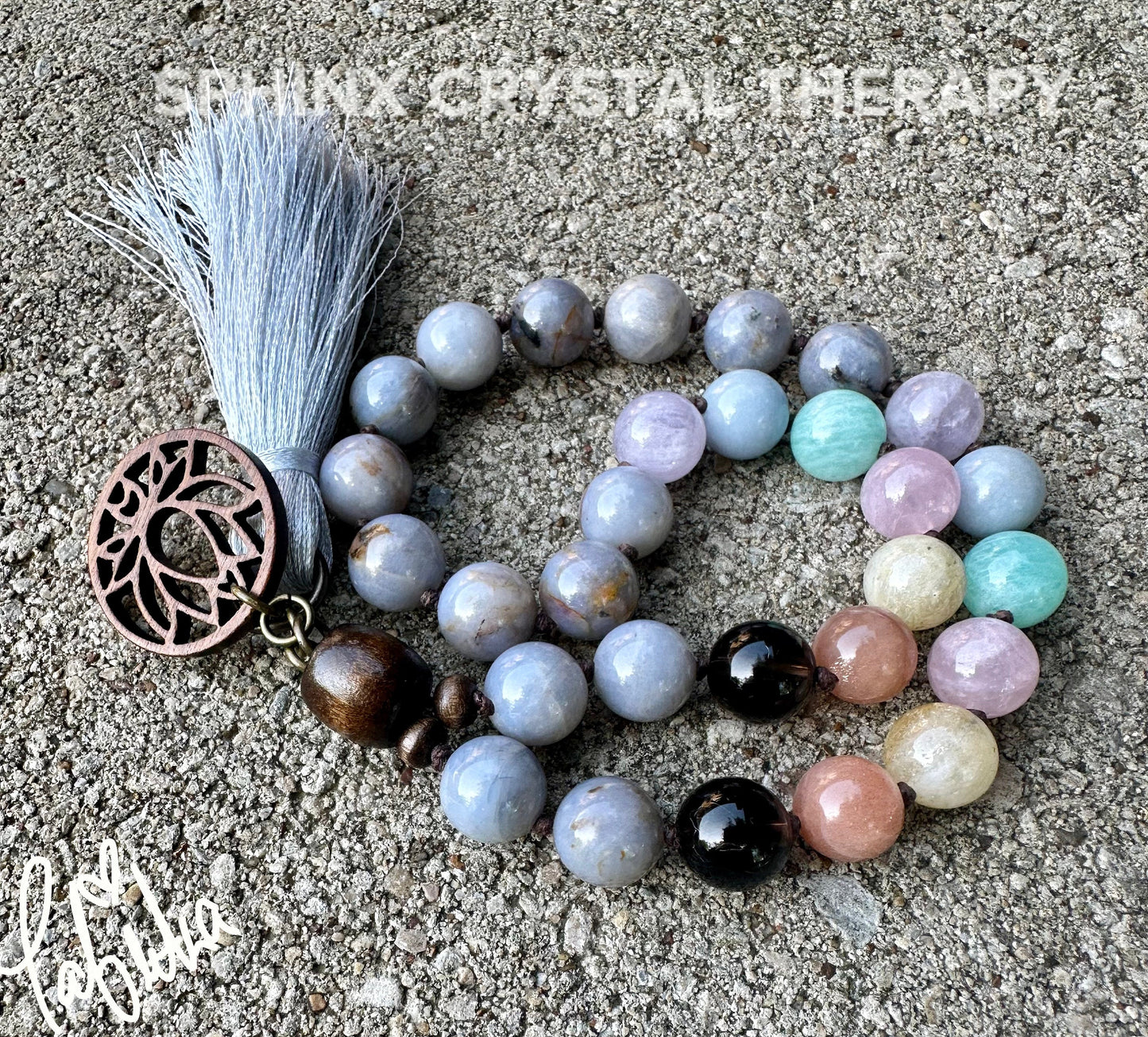 RARE AAA Blue Rose Quartz - Heart Healing Car Charm - PASTEL Chakra Stones - Stress Support - Crystal Healing Rear View Mirror Ornament