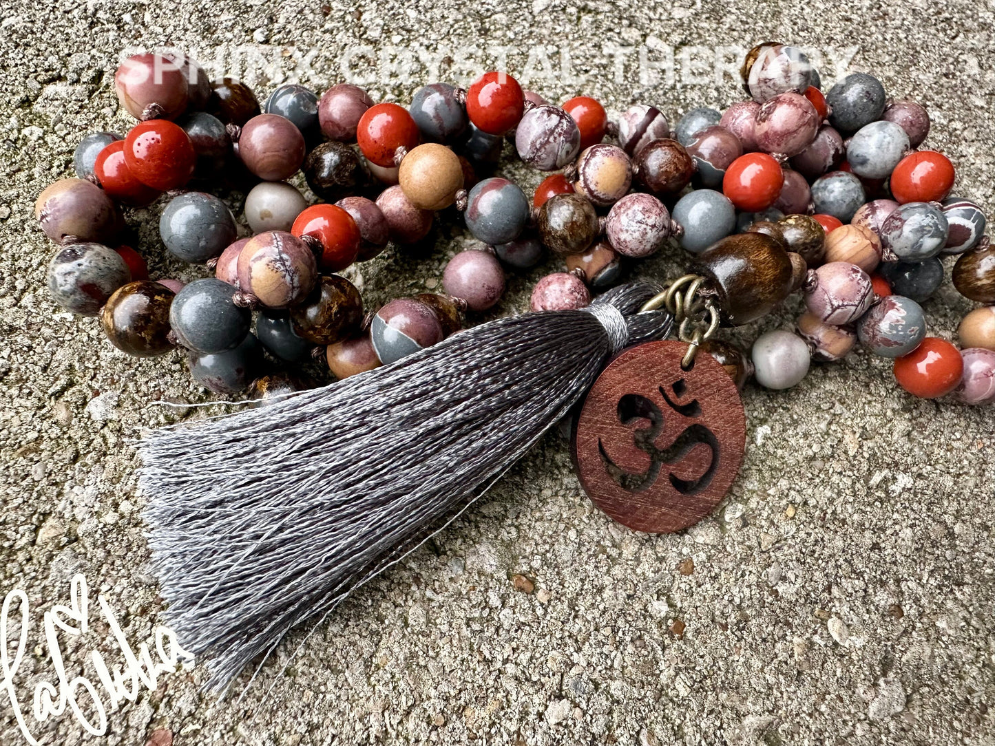 Earth Energy Mala - Grounding Necklace - IMPERFECT STONES " The Earthbind Totem " Protection - DISCOUNTED - Real Crystal Healing Gemstones