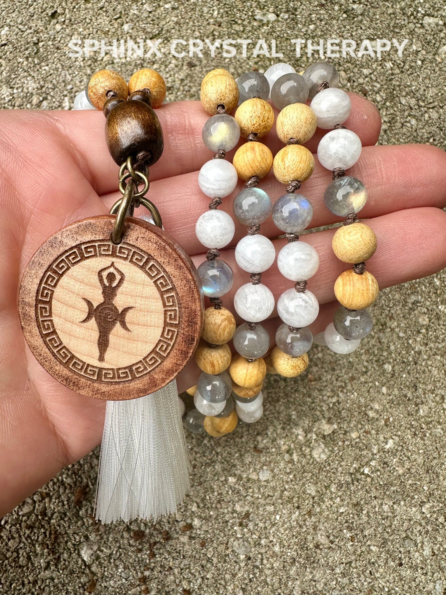 Divine Feminine Mala Necklace " The Goddess of Magic " Gifted Abilities - Higher Consciousness - Mantra Meditation - Crystal Healing Stones