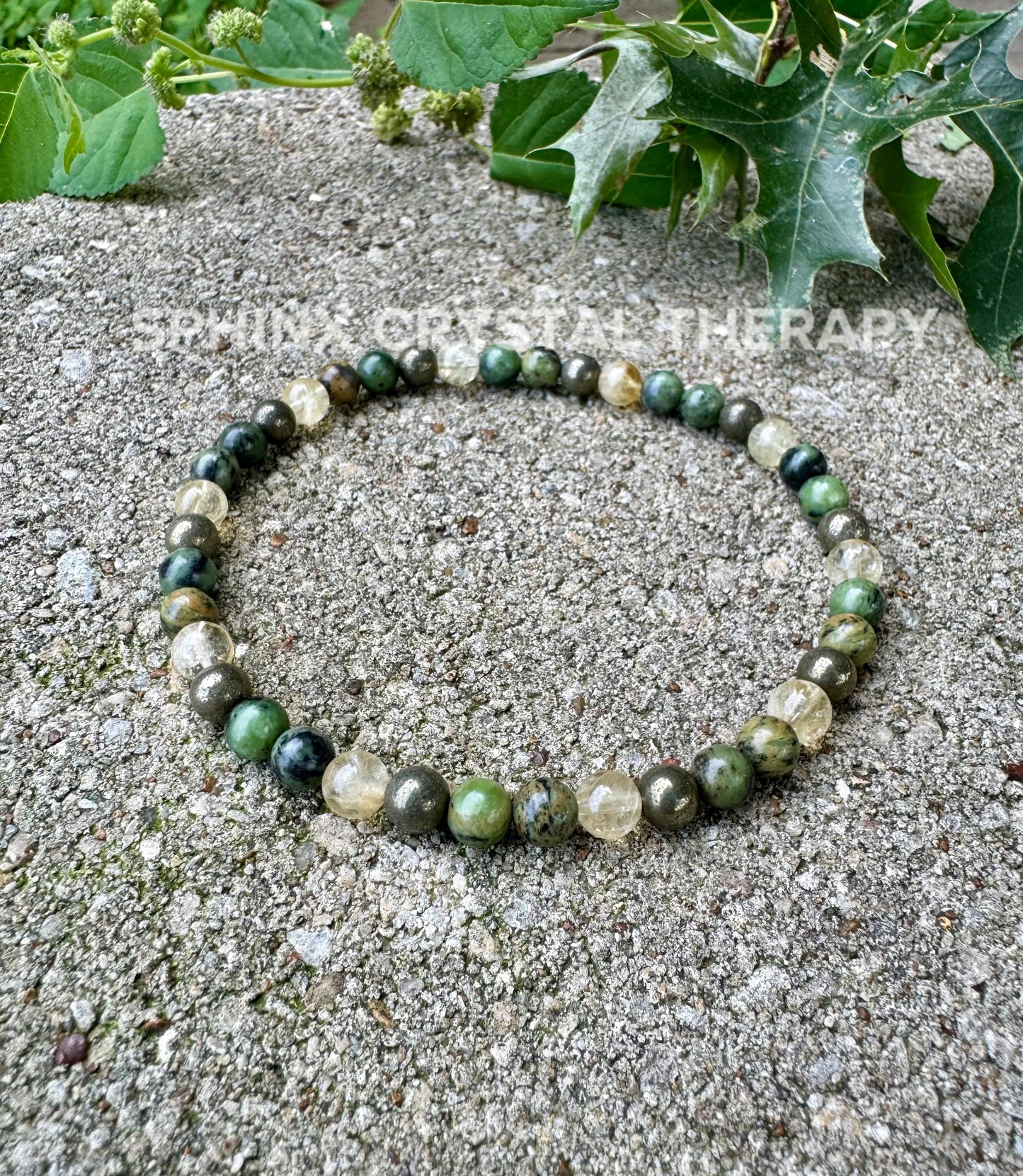 Anklet- Manifest Wealth Fortune " Show Me The Money " Success Business Mindset Luck Crystal Therapy Gemstone Ankle Bracelet