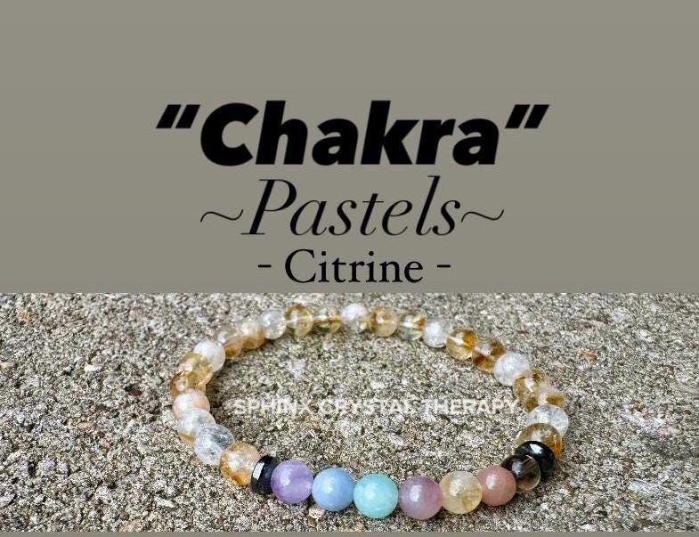 6mm Joy & Abundance - PASTEL Chakra Stones - Citrine - Gratitude High Vibration Stones - AAA REAL Crystal Healing Gemstone Bracelet