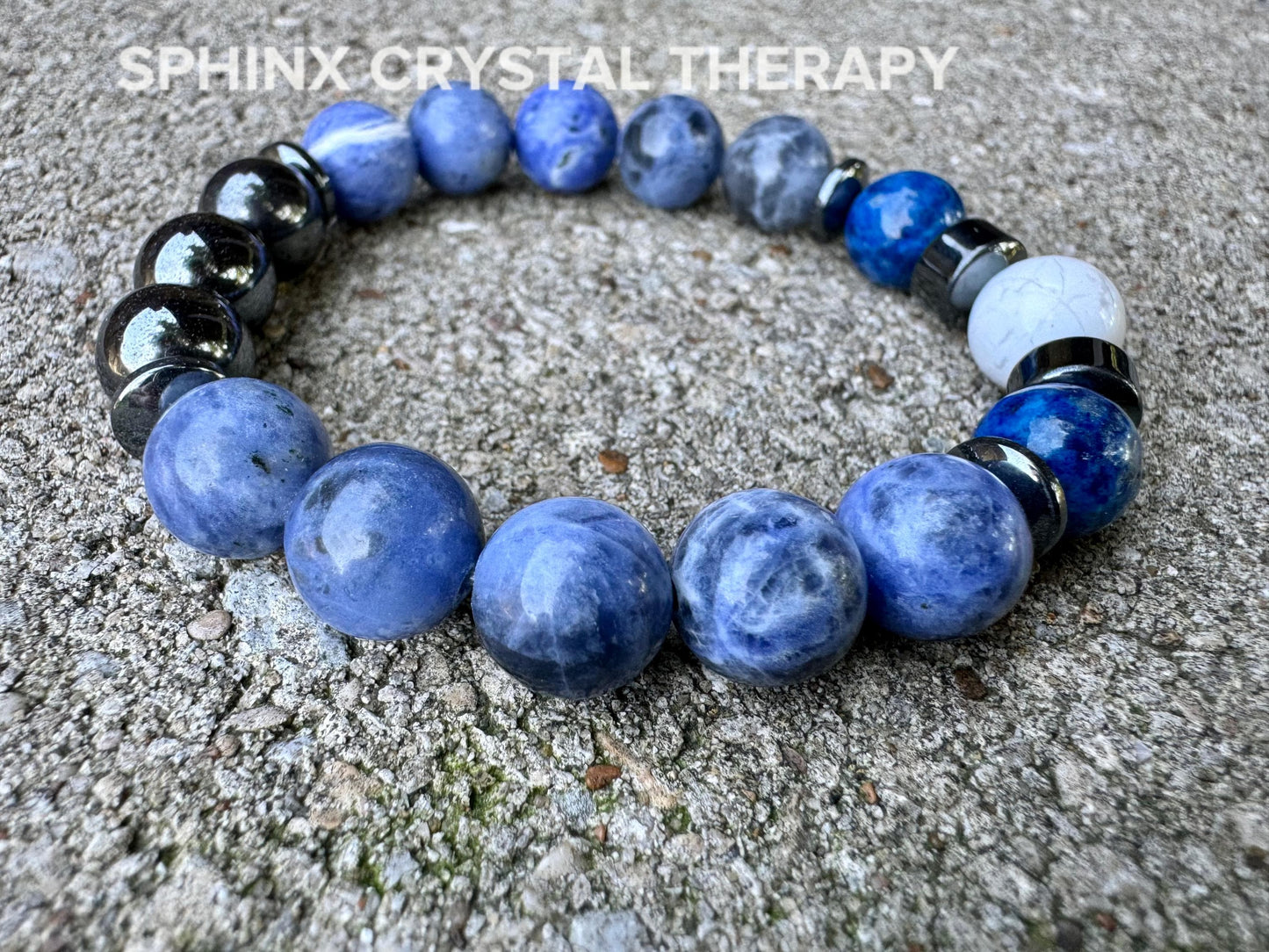 Only One - 10MM Creativity & Inspiration -IMPERFECT STONES Writing Bracelet - Sodalite - Lapis - DISCOUNTED Crystal Healing Gemstones 1