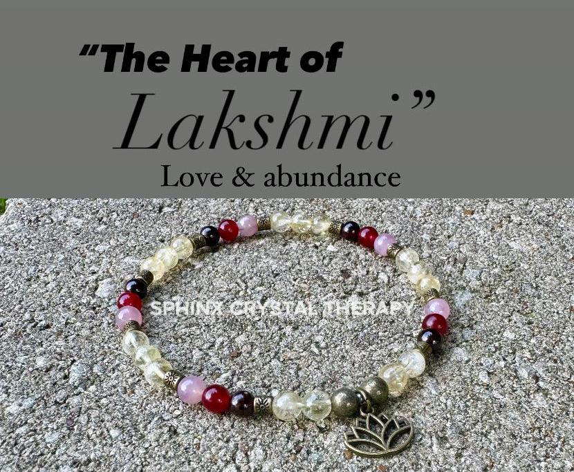 Prosperity Anklet - Manifest Wealth Abundance " The Heart of Lakshmi " Hindu Goddess - Deity - Real Gemstone Crystal Healing Ankle Bracelet