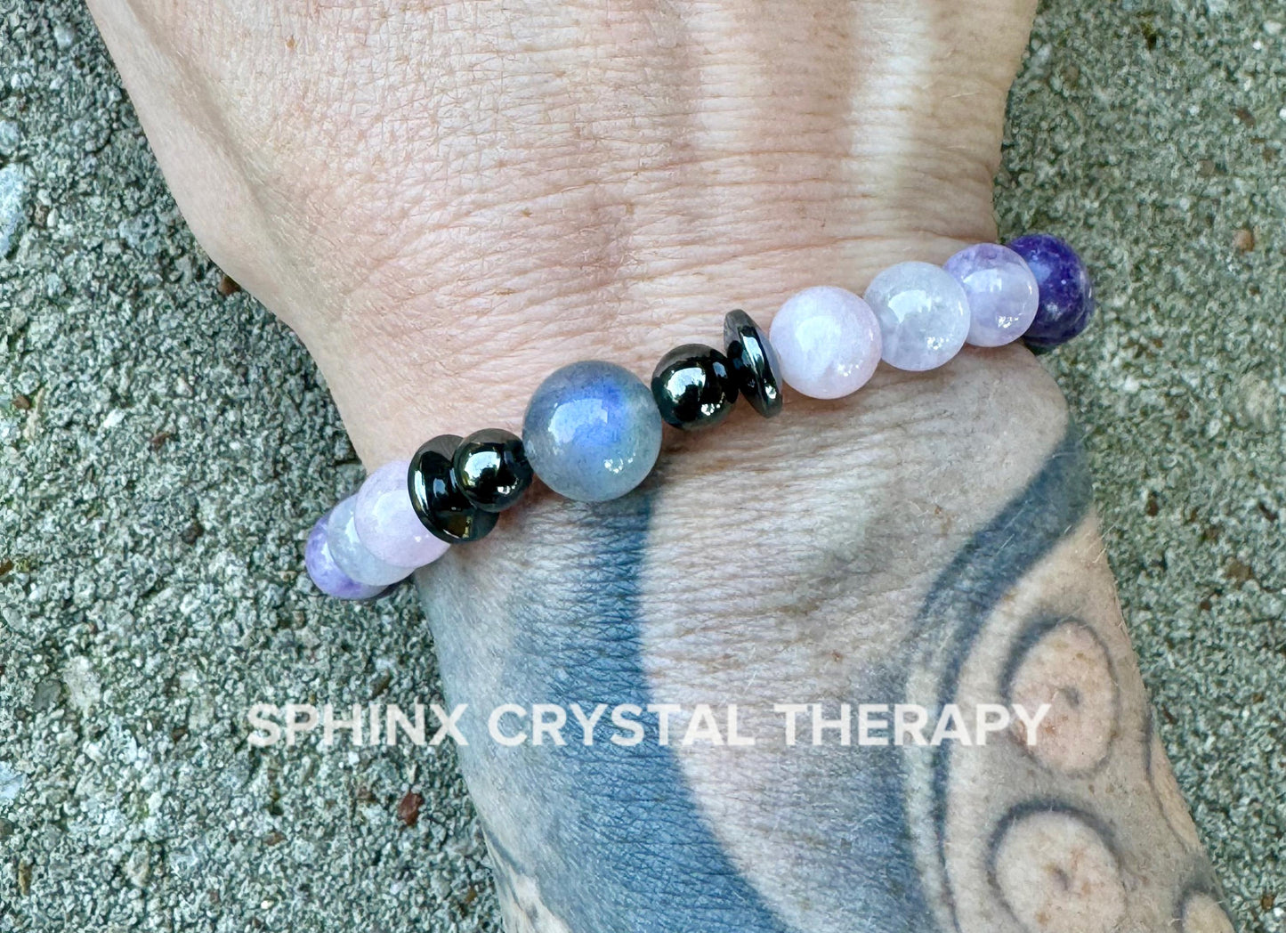 Only One - Empath Recharge - IMPERFECT STONES - Lepidolite - Rose Quartz - Labradorite - Tourmaline DISCOUNTED Crystal Healing Bracelet - 3