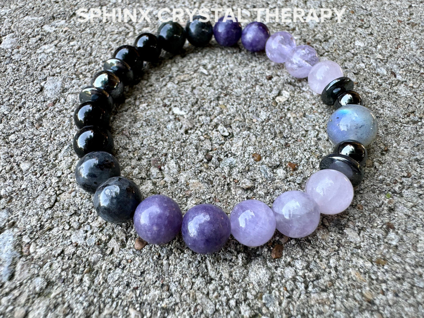 Only One - Empath Recharge - IMPERFECT STONES - Lepidolite - Rose Quartz - Labradorite - Tourmaline DISCOUNTED Crystal Healing Bracelet - 5