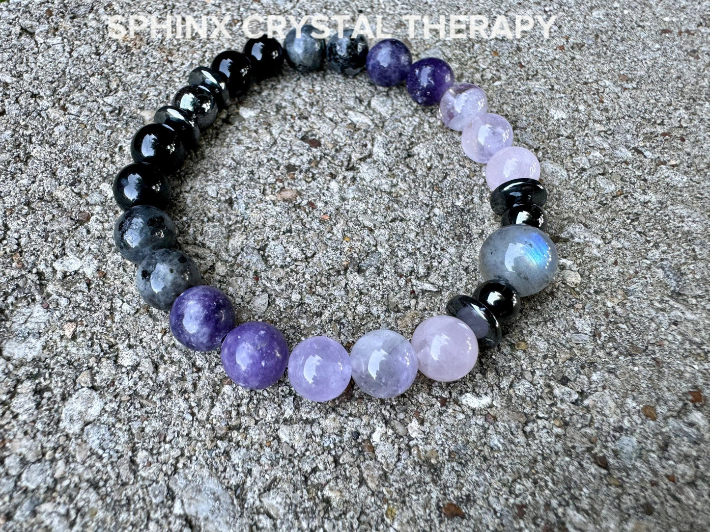 Only One - Empath Recharge - IMPERFECT STONES - Lepidolite - Rose Quartz - Labradorite - Tourmaline DISCOUNTED Crystal Healing Bracelet - 6