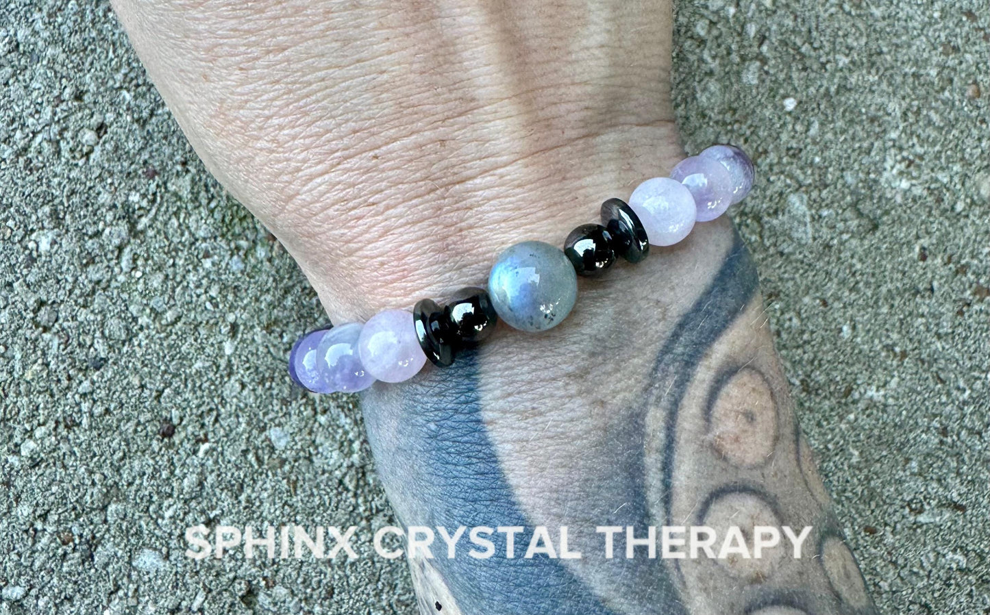 Only One - Empath Recharge - IMPERFECT STONES - Lepidolite - Rose Quartz - Labradorite - Tourmaline DISCOUNTED Crystal Healing Bracelet - 6