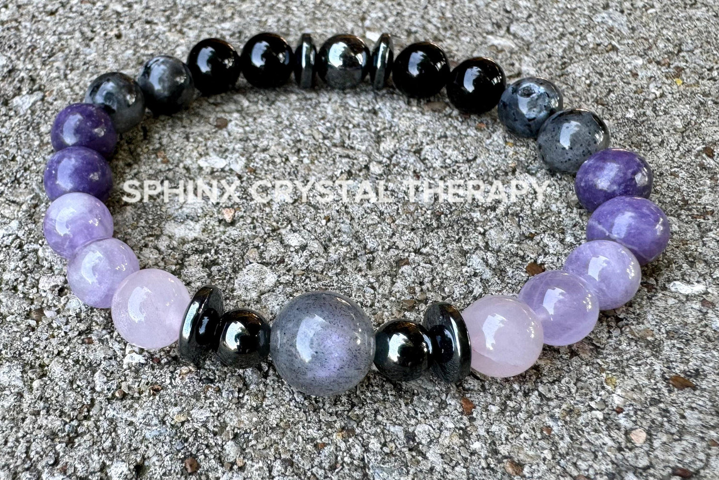 Only One - Empath Recharge - IMPERFECT STONES - Lepidolite - Rose Quartz - Labradorite - Tourmaline DISCOUNTED Crystal Healing Bracelet - 8