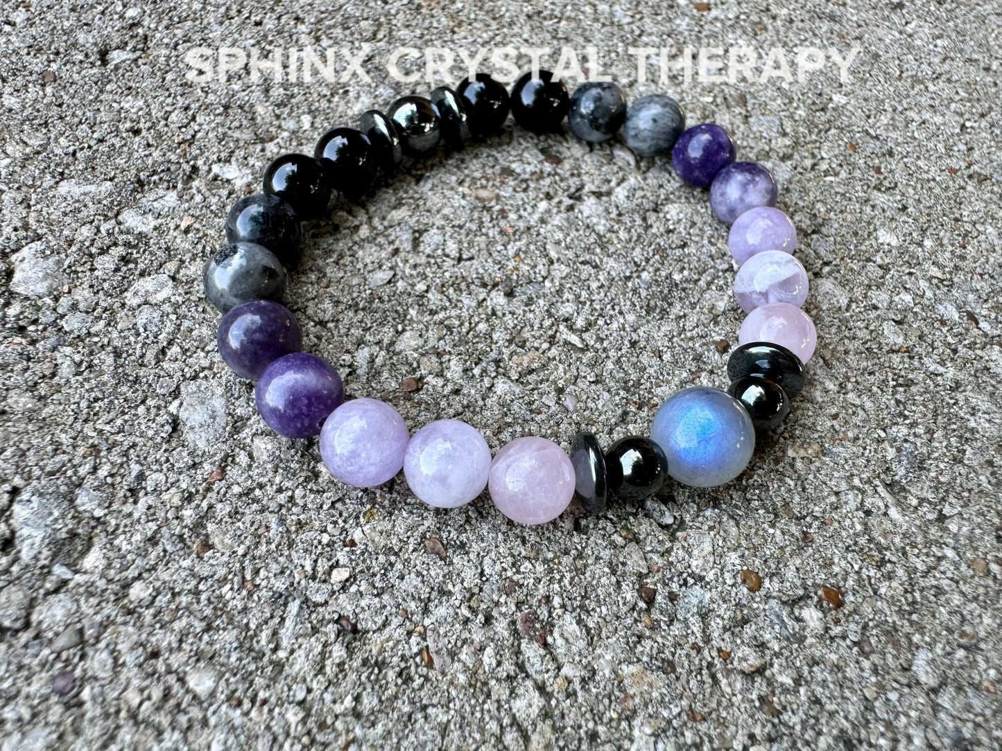 Only One - Empath Recharge - IMPERFECT STONES - Lepidolite - Rose Quartz - Labradorite - Tourmaline DISCOUNTED Crystal Healing Bracelet - 10