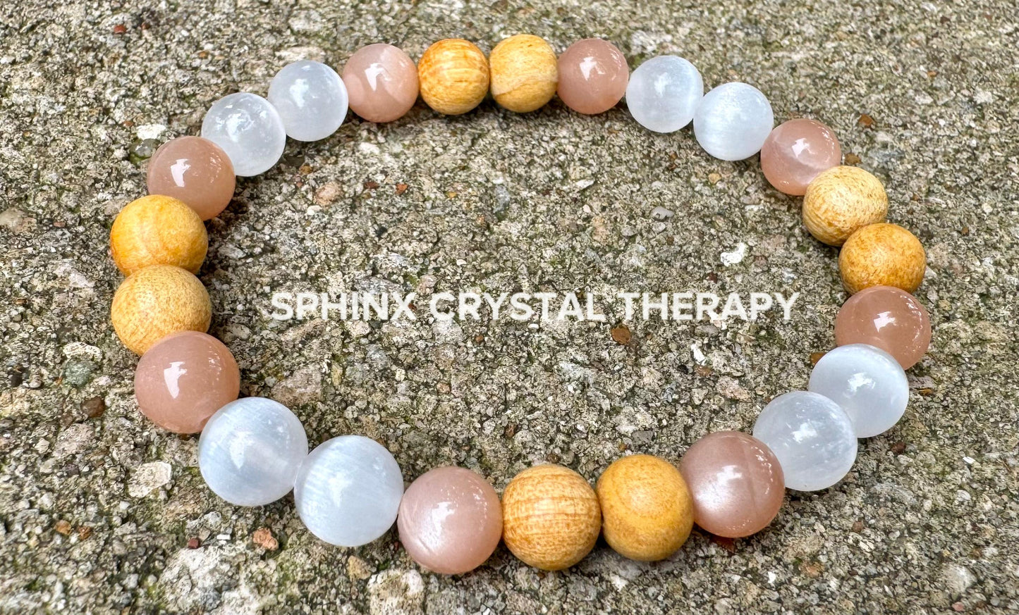 Cleansing Negative Energy ” The White Witch " Spiritual Aura Clearing - Palo Santo Selenite - Quality Crystal Healing Gemstone Bracelet