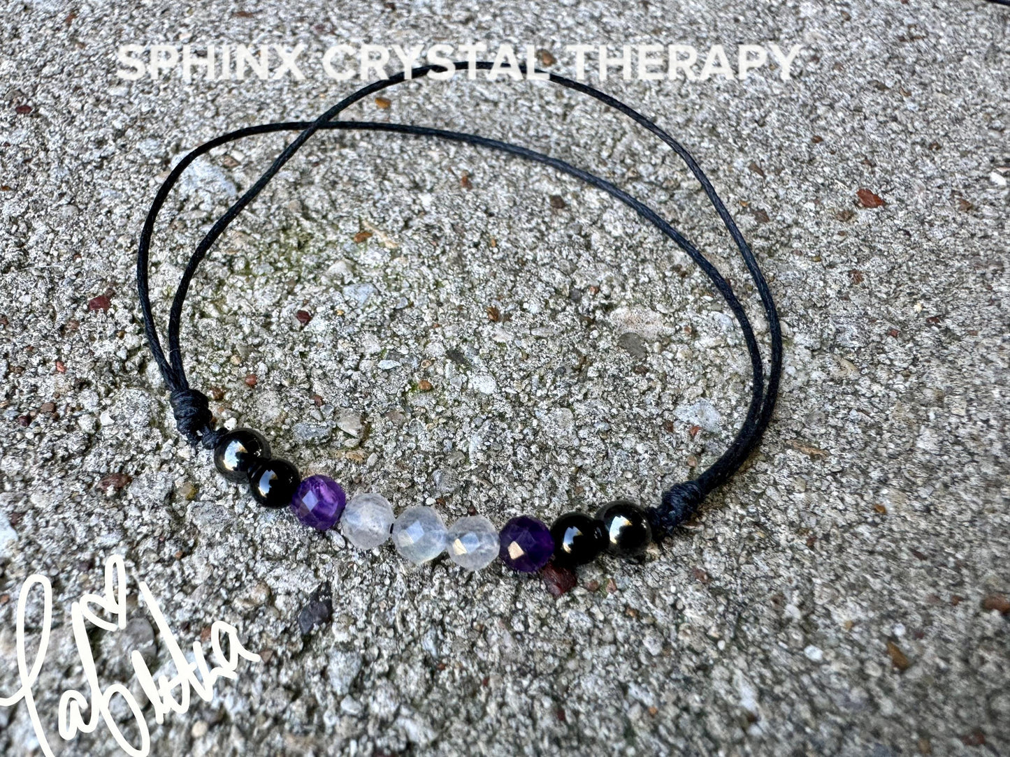 4mm Empath Protection - Amethyst - Labradorite - Onyx - REAL AAA Crystal Healing Gemstones - Minimal & Dainty Adjustable String Bracelet