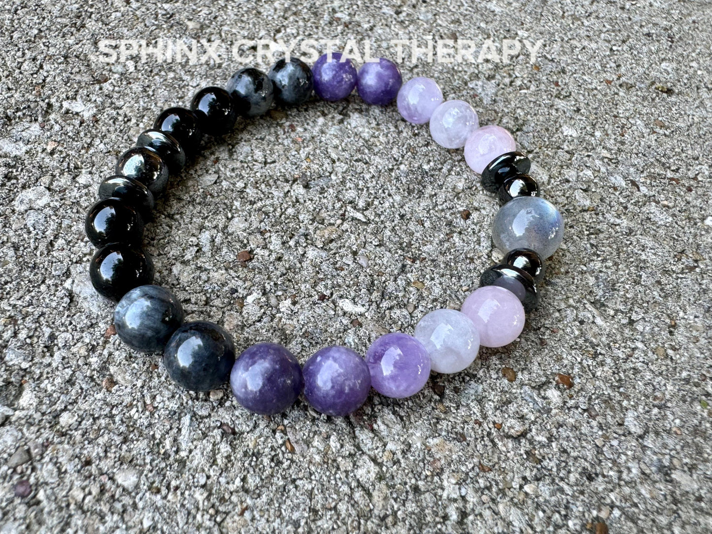 Only One - Empath Recharge - IMPERFECT STONES - Lepidolite - Rose Quartz - Labradorite - Tourmaline DISCOUNTED Crystal Healing Bracelet - 3