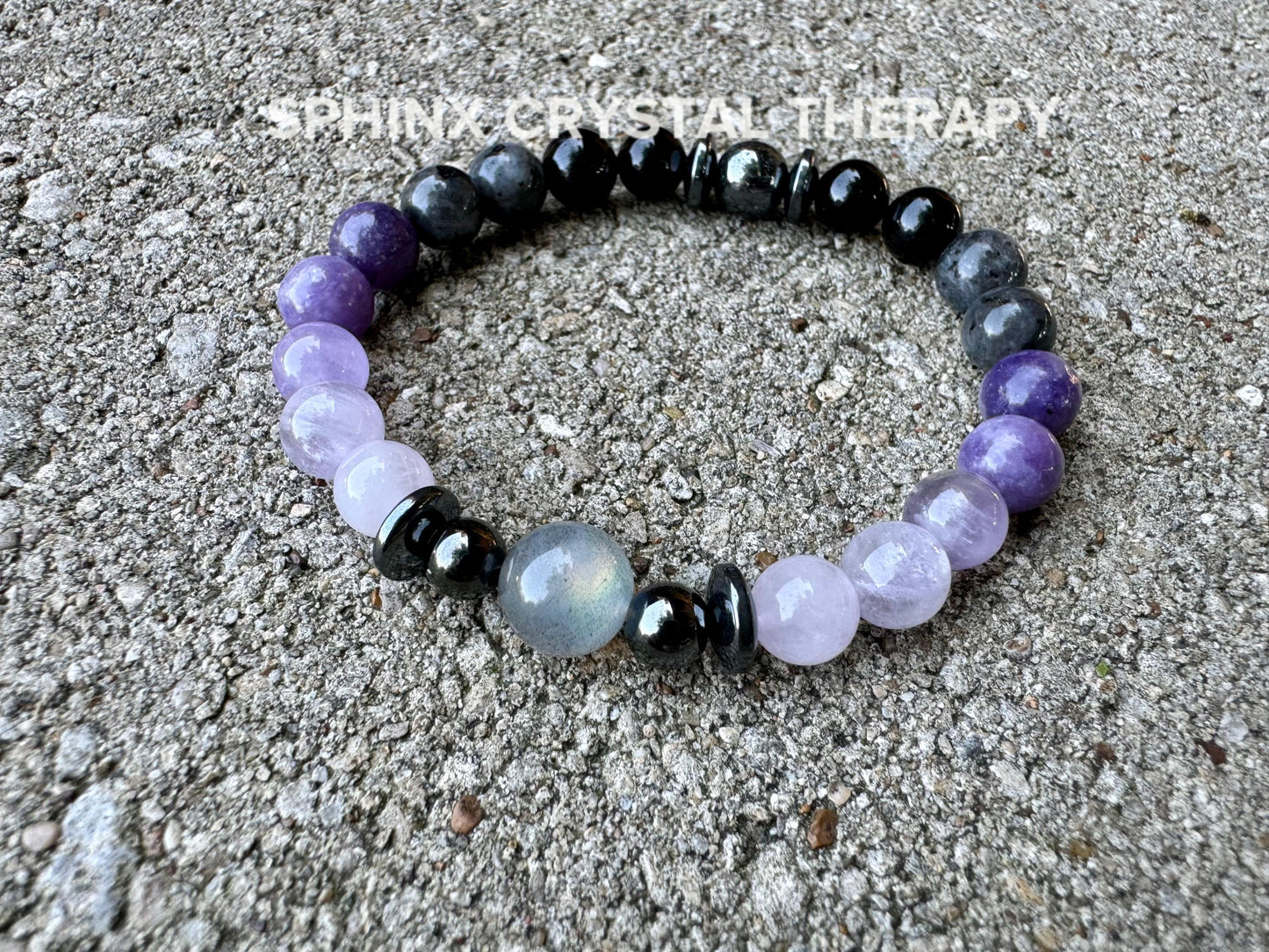Only One - Empath Recharge - IMPERFECT STONES - Lepidolite - Rose Quartz - Labradorite - Tourmaline DISCOUNTED Crystal Healing Bracelet - 4