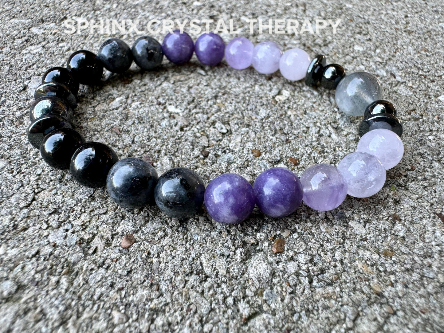 Only One - Empath Recharge - IMPERFECT STONES - Lepidolite - Rose Quartz - Labradorite - Tourmaline DISCOUNTED Crystal Healing Bracelet - 4