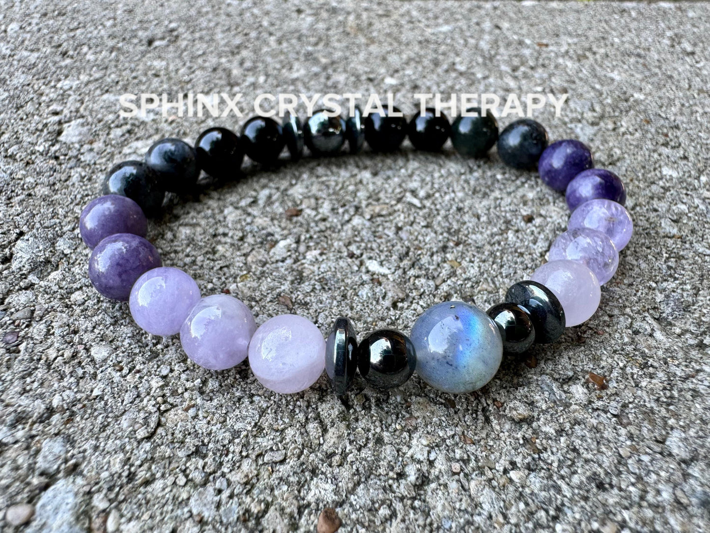 Only One - Empath Recharge - IMPERFECT STONES - Lepidolite - Rose Quartz - Labradorite - Tourmaline DISCOUNTED Crystal Healing Bracelet - 5