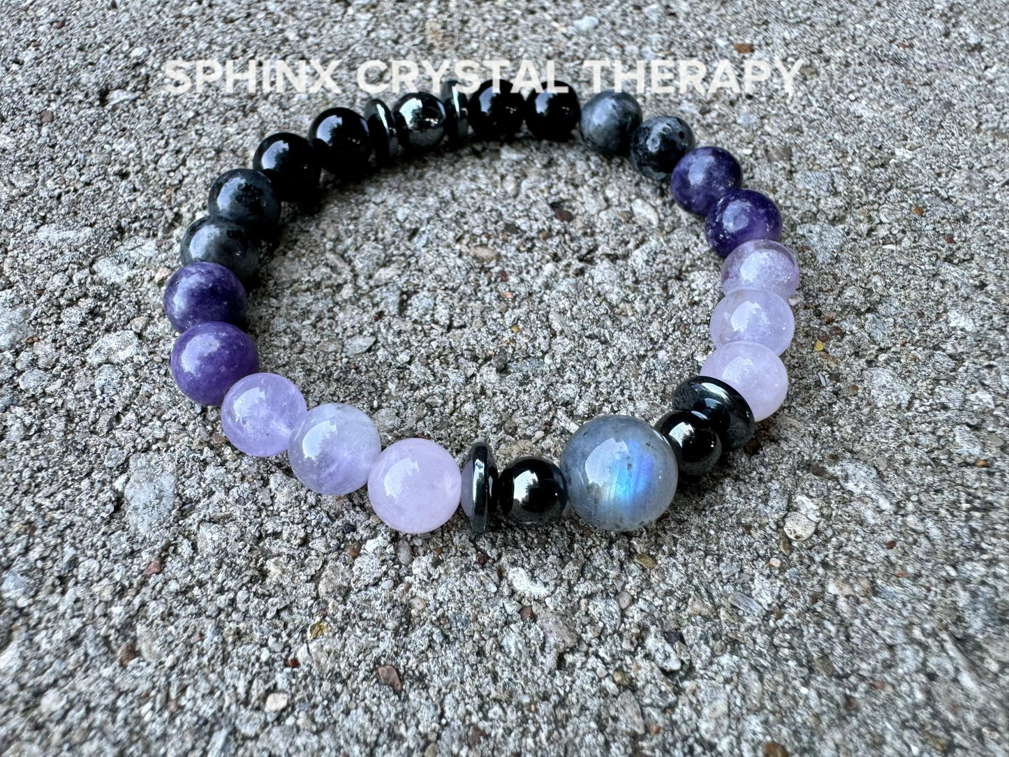 Only One - Empath Recharge - IMPERFECT STONES - Lepidolite - Rose Quartz - Labradorite - Tourmaline DISCOUNTED Crystal Healing Bracelet - 6