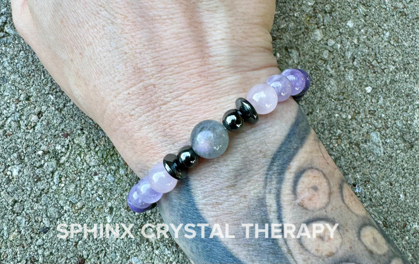 Only One - Empath Recharge - IMPERFECT STONES - Lepidolite - Rose Quartz - Labradorite - Tourmaline DISCOUNTED Crystal Healing Bracelet - 8