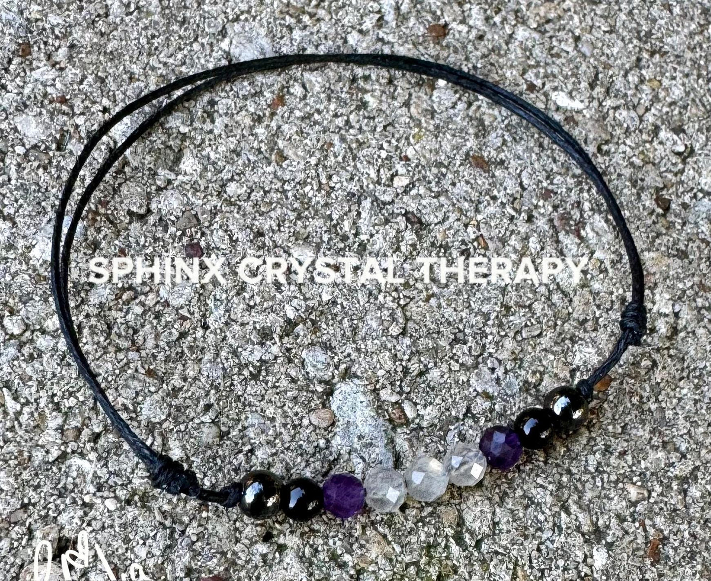4mm Empath Protection - Amethyst - Labradorite - Onyx - REAL AAA Crystal Healing Gemstones - Minimal & Dainty Adjustable String Bracelet