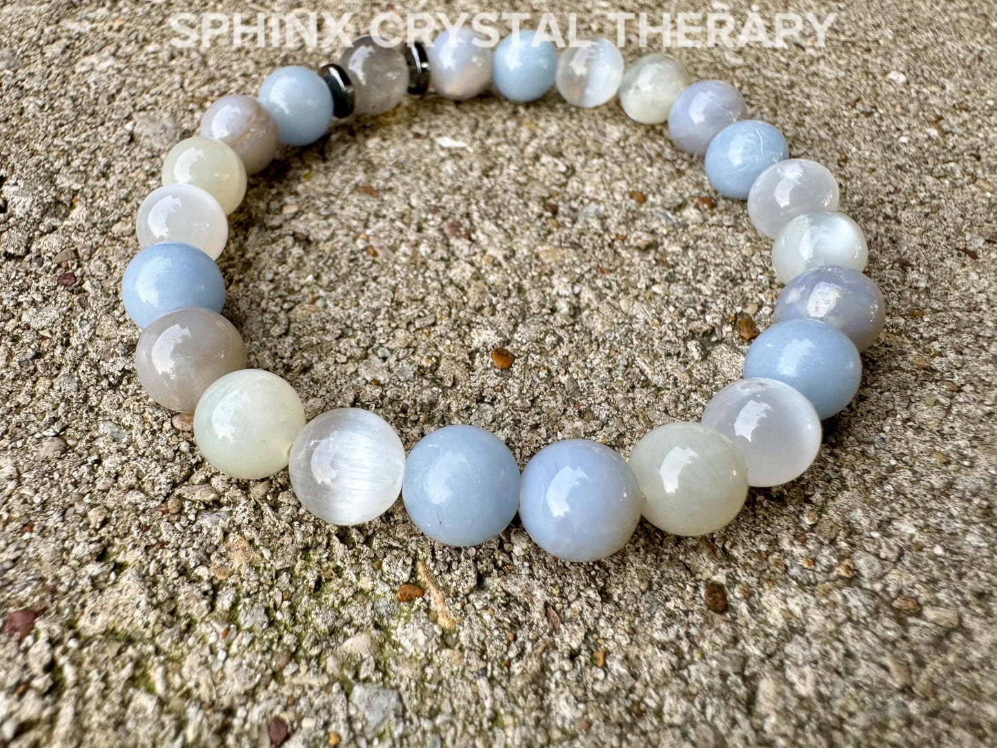 Only One - Emotional Healing - IMPERFECT Stones - Grief Depression Support - RARE Blue Rose Quartz - Moonstone DISCOUNTED Crystal Bracelet 3