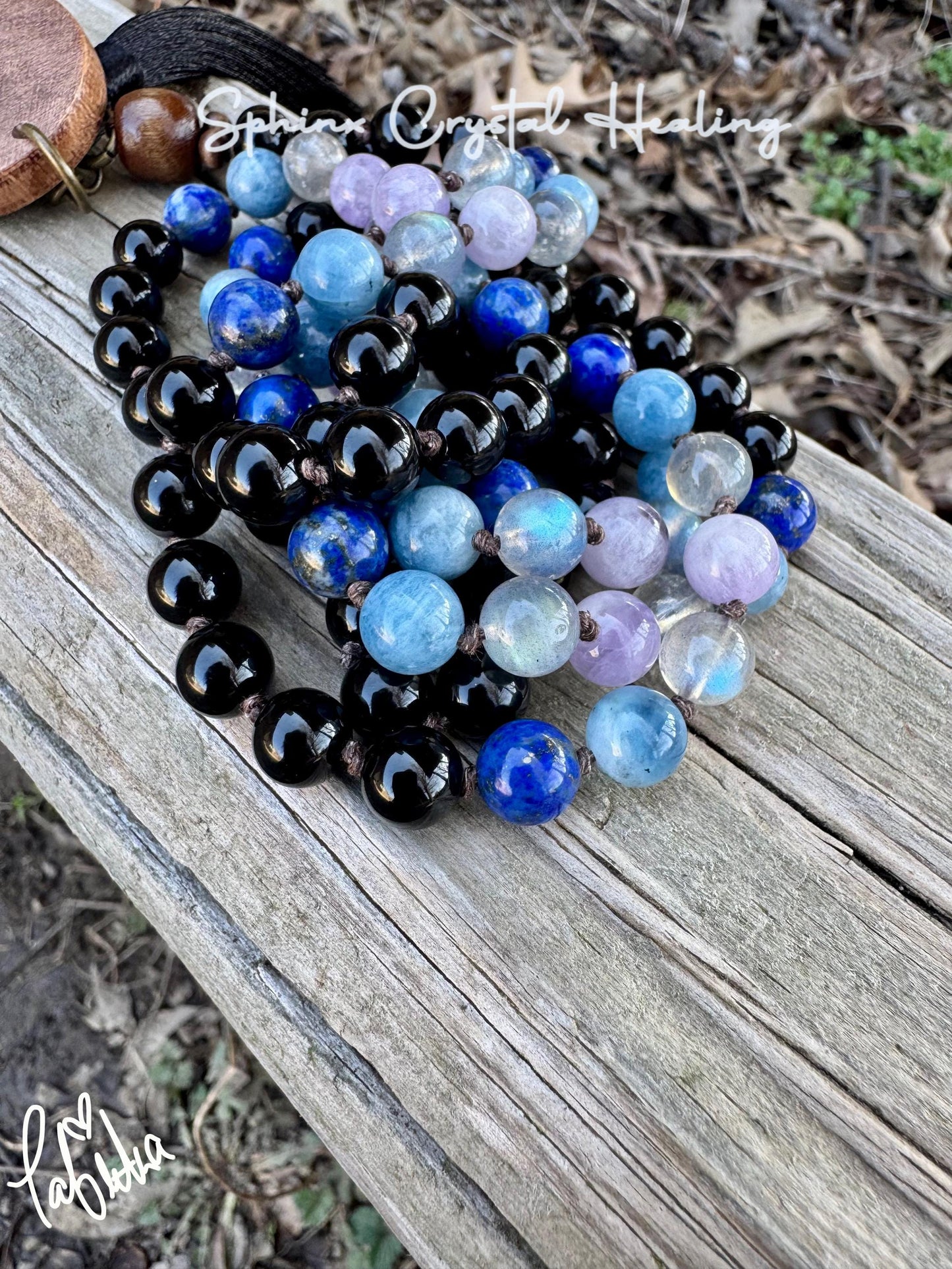 Pisces Energy Mala Necklace - Zodiac Horoscope "The Compassionate Pisces" February March Birthday - REAL Quality Crystal Healing Gemstones