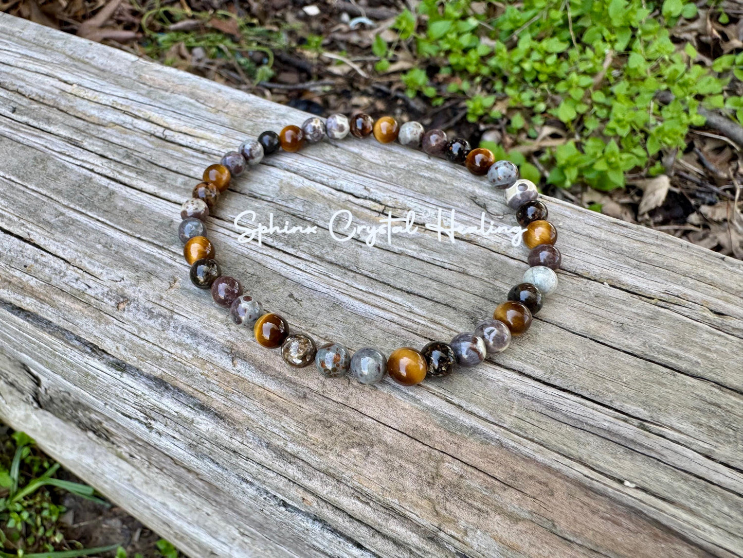 Anxiety & Stress Support Anklet - Protection - Grounding " The Stone Skin Totem " Positivity - Jasper - Phlogopite - AAA Crystal Gemstones