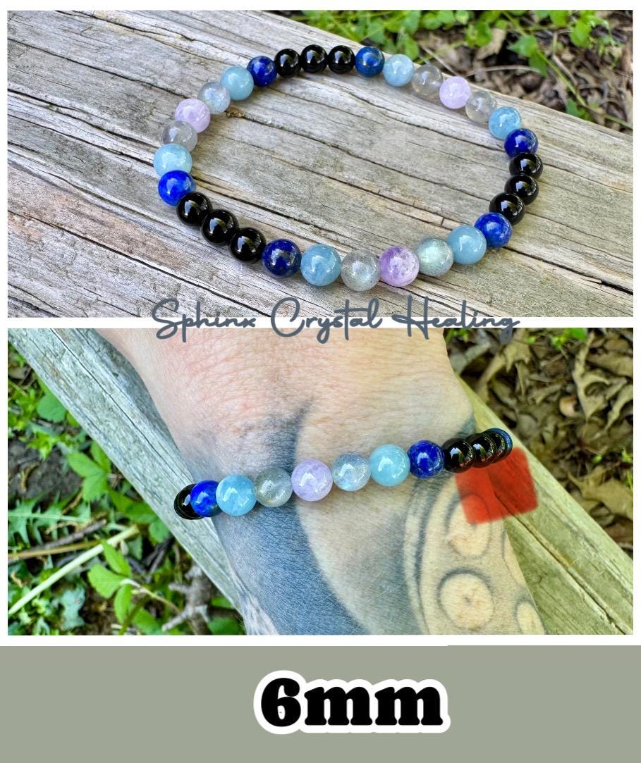 Pisces Energy - Zodiac Horoscope "The Compassionate Pisces" February March Birthday - RARE Aquamarine - Crystal Healing Gemstone Bracelet