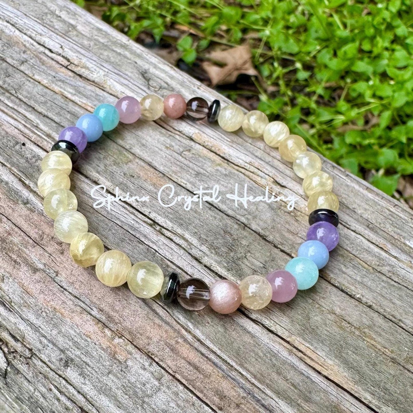 6mm RARE AAA Golden Selenite - Aura Protection & Intuition - PASTEL Chakra Stones - Manifest Higher Self - Crystal Healing Gemstone Bracelet