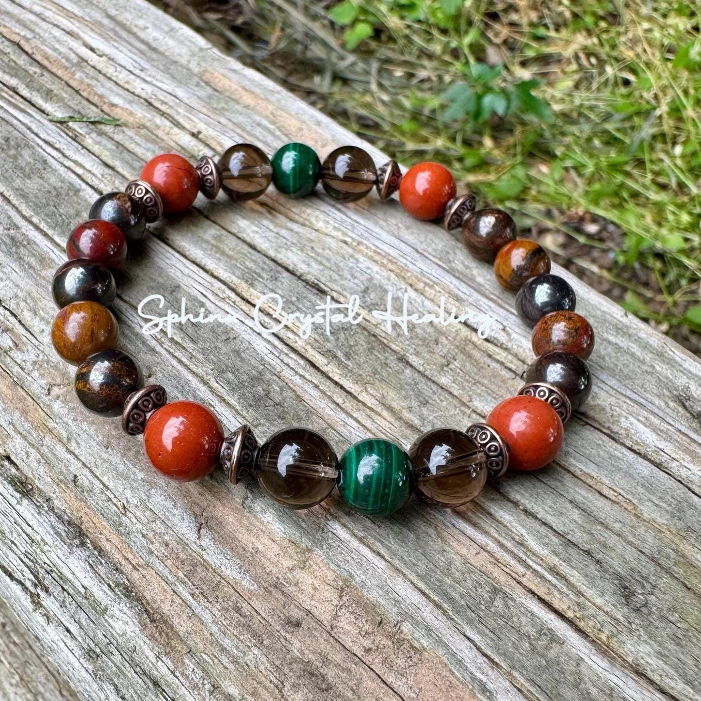 PTSD Trauma Recovery - Emotional Abuse Healing " The Strength Of Terra " Sadness - Depression - High Quality REAL Crystal Gemstone Bracelet