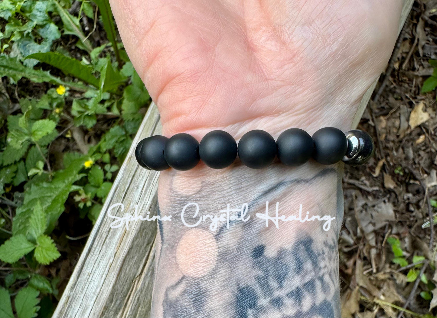 10MM Self Transformation & Spiritual Growth " Divine Reflection " Shungite EMF Protection - Onyx Obsidian Crystal Healing Gemstone Bracelet