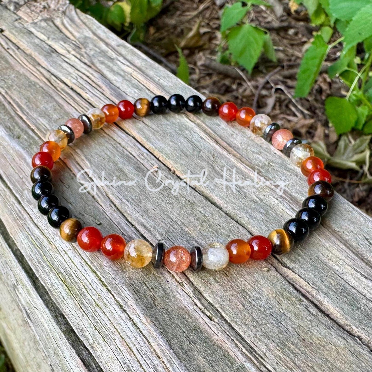 Leo Fire Energy - RARE Sunstone "The Fearless Leo" July August Birthday - Zodiac Birthstones - Carnelian - Onyx - Citrine Crystal Anklet