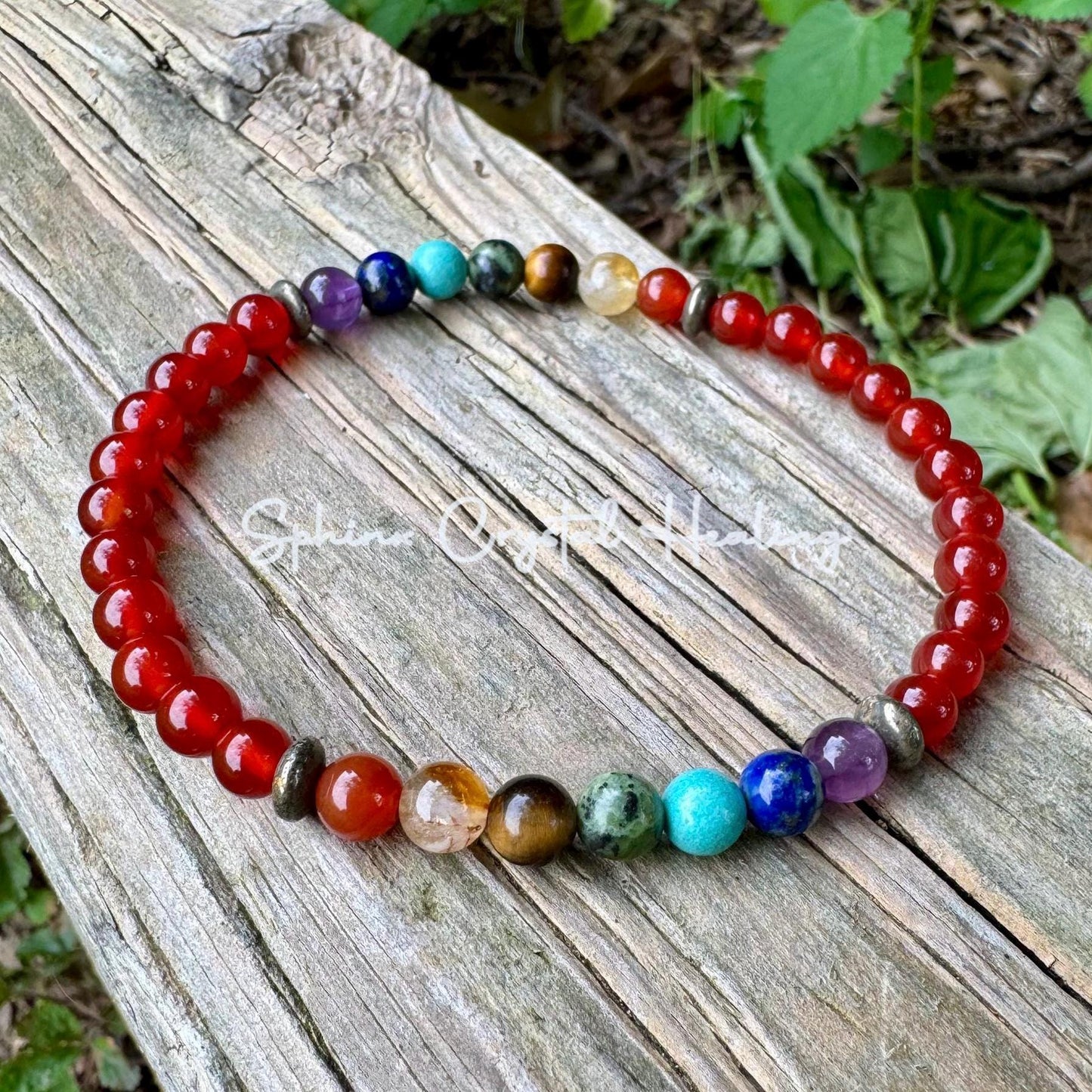 Strength & Creativity Anklet - Chakra Balance - Protection and Courage - Red Carnelian - Pyrite - Real Crystal Healing Empowerment Gemstones