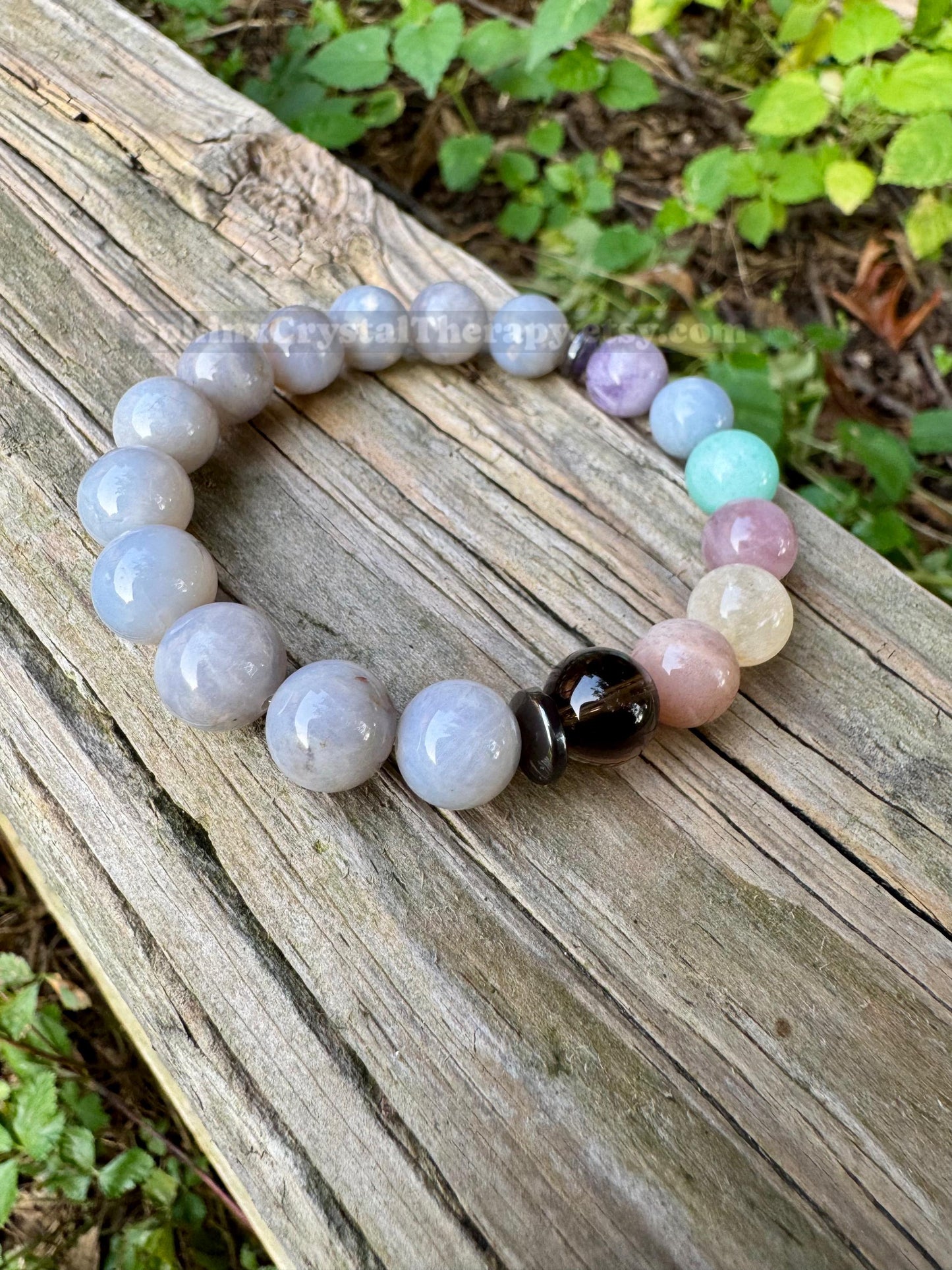 10mm RARE AAA Blue Rose Quartz - Self love & Emotional Healing - PASTEL Chakra Stones - Stress Anxiety Depression Support - Crystal Bracelet
