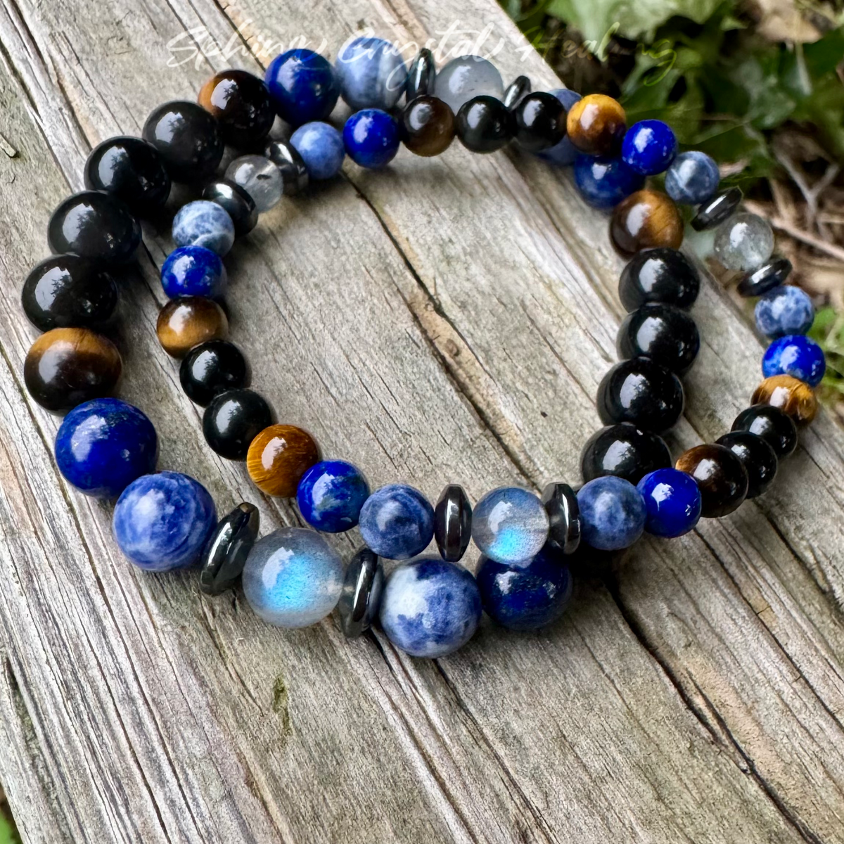 The Optimistic Sagittarius • Labradorite, Lapis & Tiger’s Eye Zodiac Bracelet