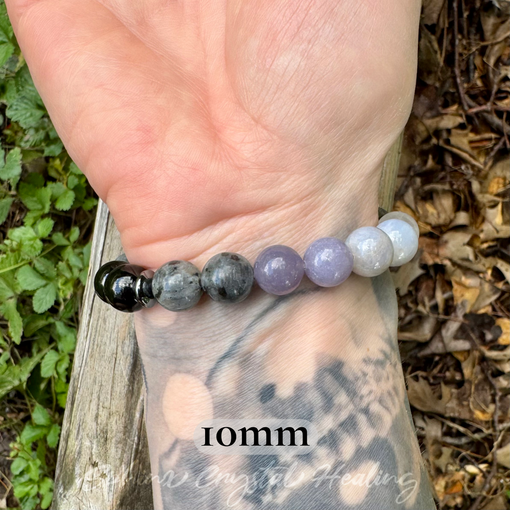 The Empath’s Halo • Labradorite, Amethyst & Black Tourmaline Protection Bracelet