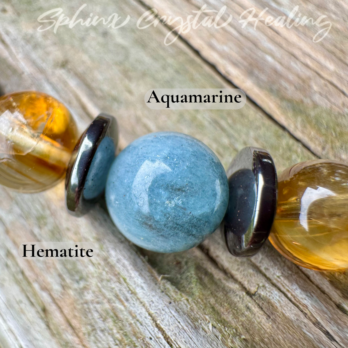 The Intelligent Gemini • Tiger’s Eye, Citrine & Aquamarine Zodiac Bracelet