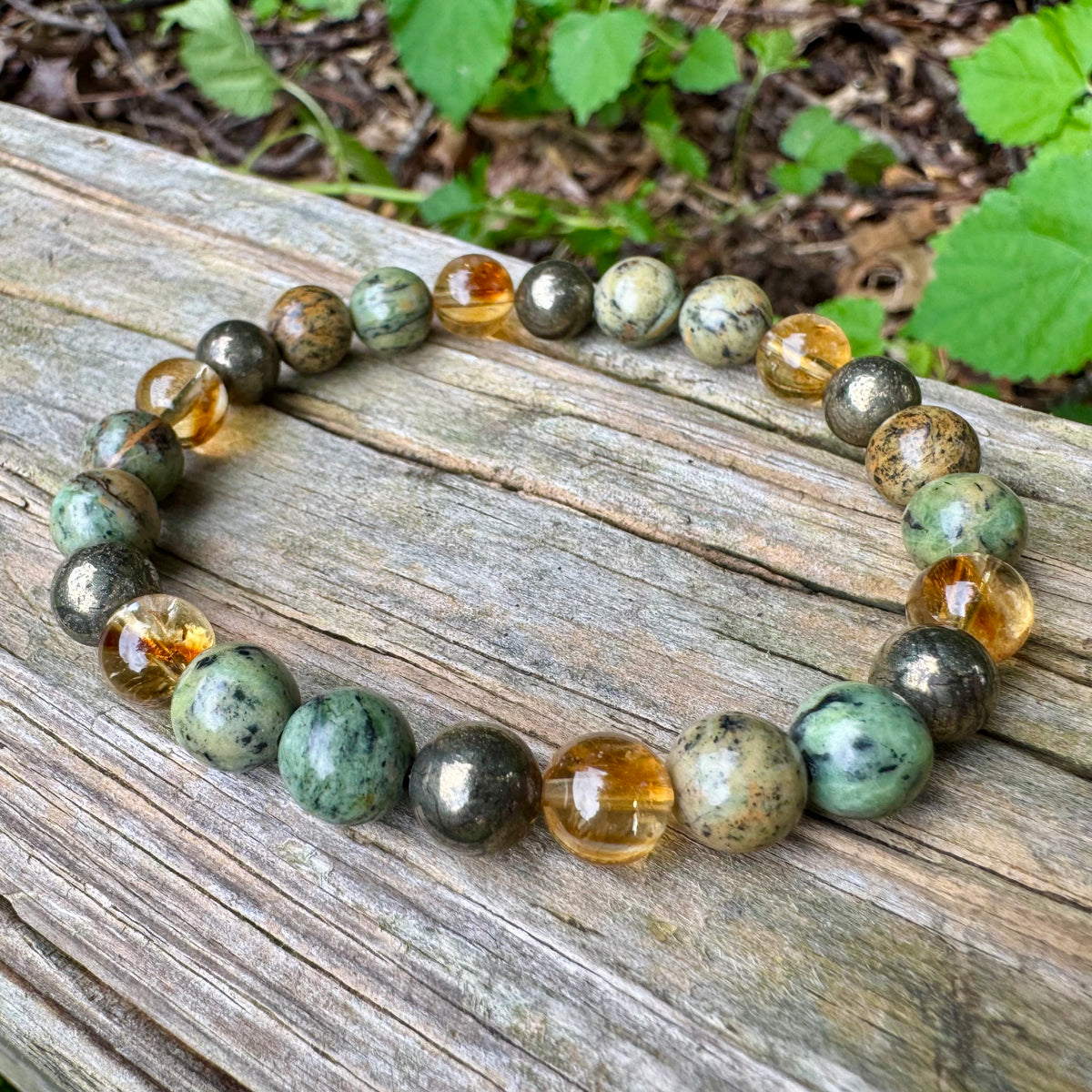 Seeds of Abundance • Citrine, Pyrite & Jade Prosperity Bracelet