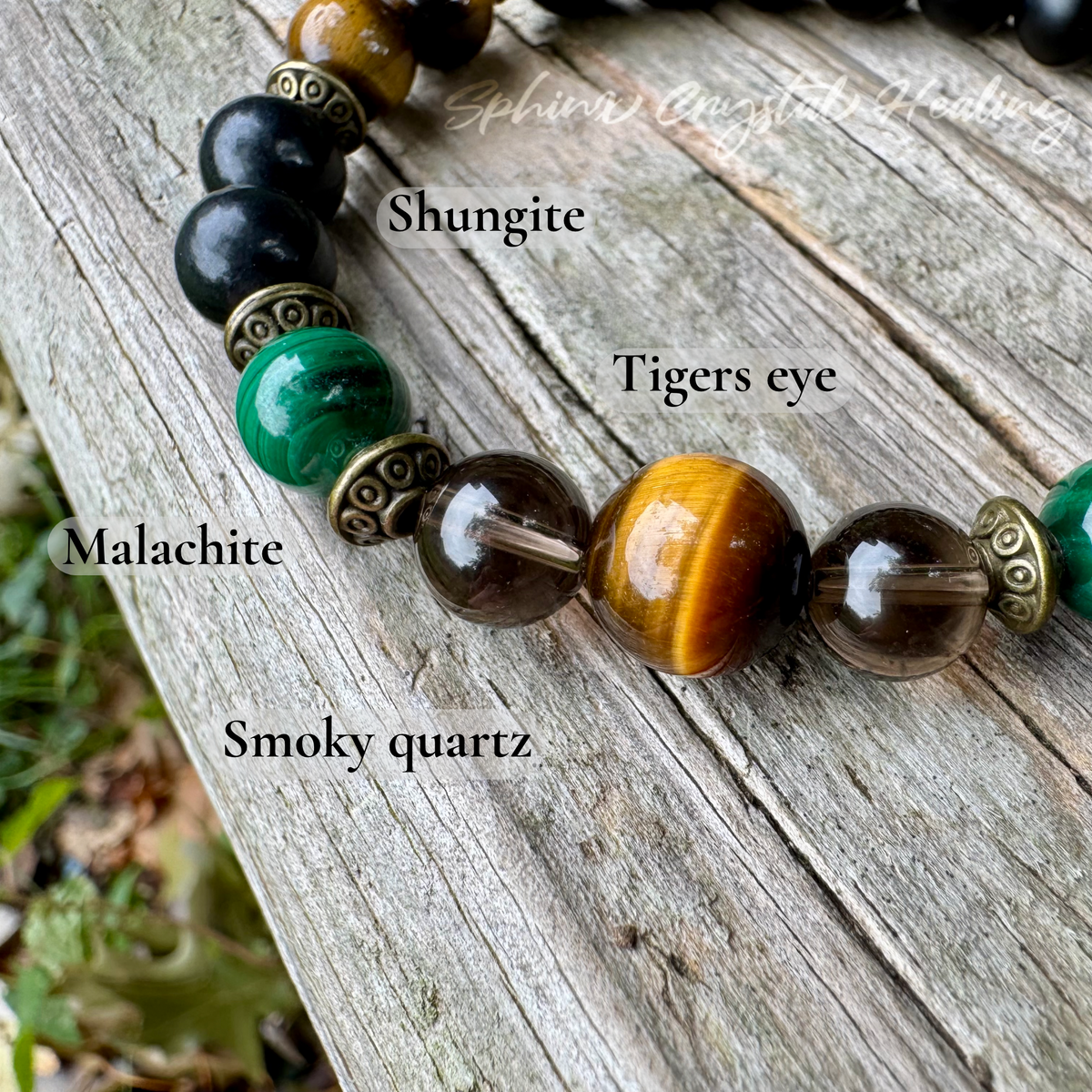 The Godfather • Malachite, Shungite, Tigers Eye & Black Onyx Strength & Protection Bracelet