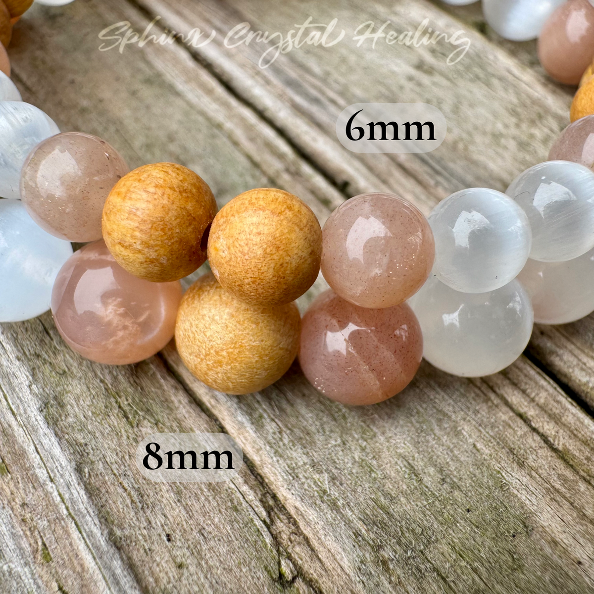 The White Witch • Selenite, Moonstone & Palo Santo Protection & Cleansing Bracelet