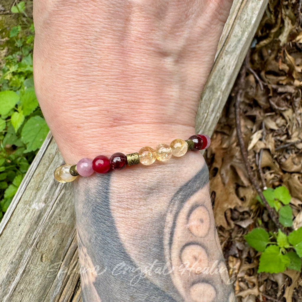 The Heart of Lakshmi • Citrine, Garnet, Jade & Pyrite Prosperity Bracelet