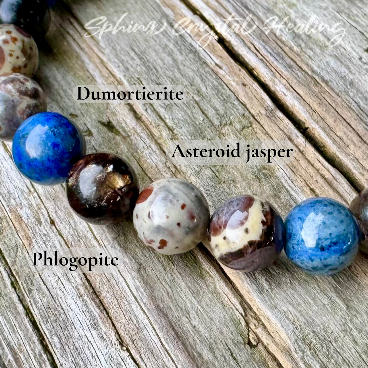 The Spirit Walker’s Totem • Dumortierite, Jasper & Phlogopite Spiritual Bracelet