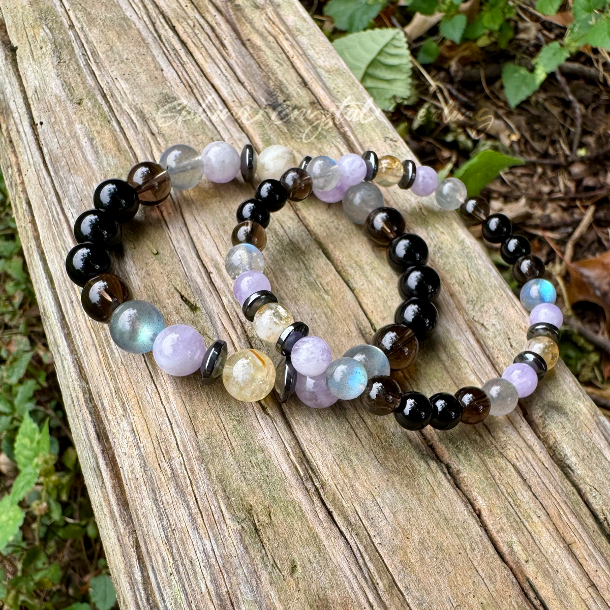 Libra Zodiac Crystal Bracelet • Energy Balance & Harmony • Labradorite, Citrine, Amethyst & Black Tourmaline