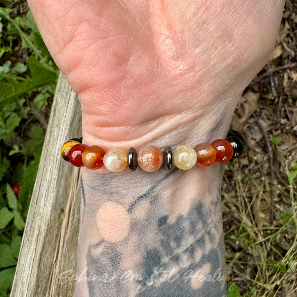 The Fearless Leo • Sunstone, Carnelian, Citrine & Tiger’s Eye Zodiac Bracelet