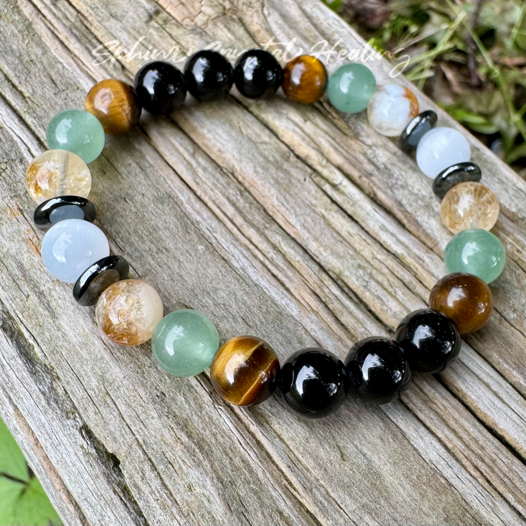 The Determined Taurus • Aventurine, Tiger’s Eye, Selenite & Citrine Zodiac Bracelet