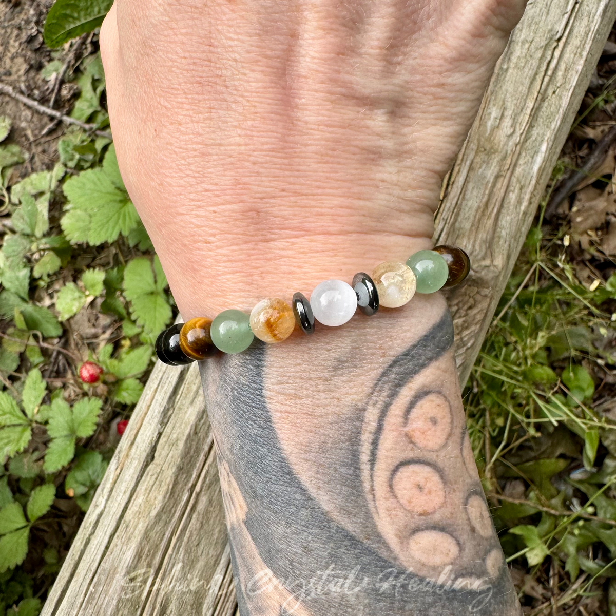 The Determined Taurus • Aventurine, Tiger’s Eye, Selenite & Citrine Zodiac Bracelet