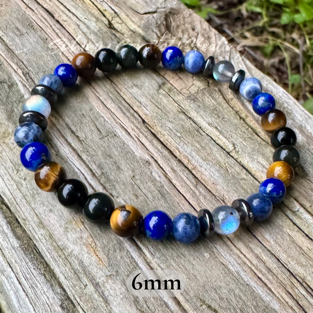 The Optimistic Sagittarius • Labradorite, Lapis & Tiger’s Eye Zodiac Bracelet