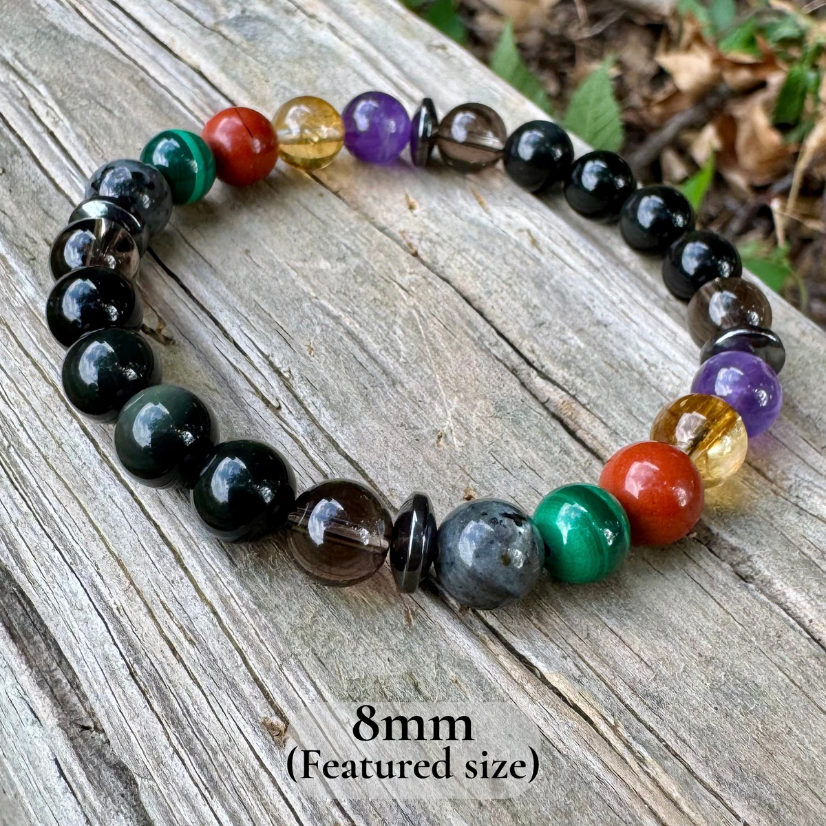 The Protector, Scorpio • Black Labradorite, Malachite & Obsidian Protection Bracelet