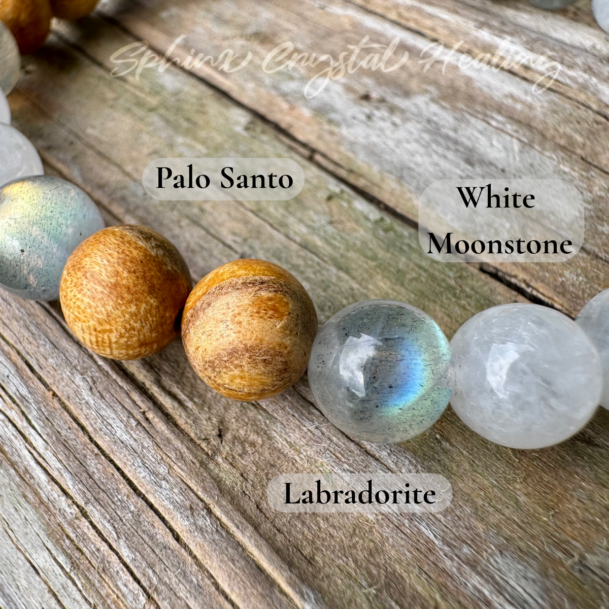 Goddess of Magic • Labradorite, Moonstone & Palo Santo Intuition Bracelet