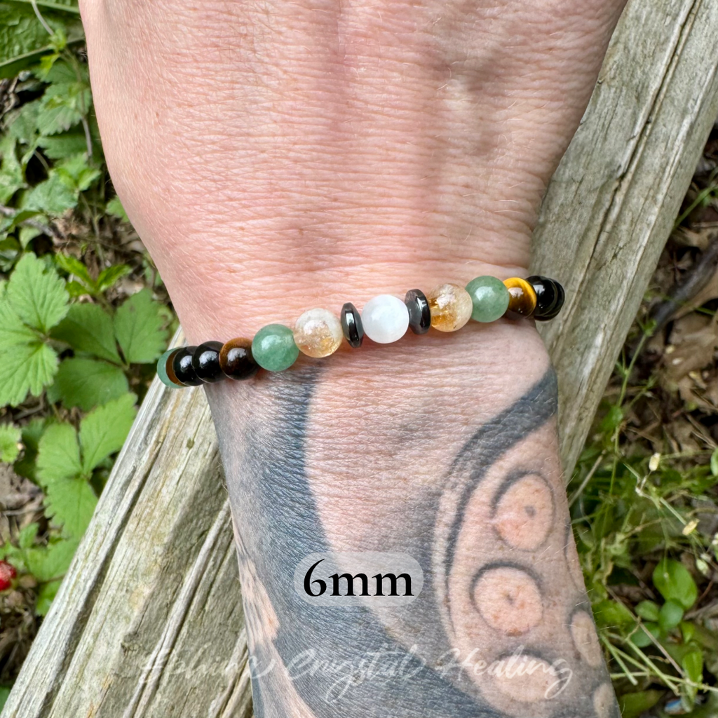 The Determined Taurus • Aventurine, Tiger’s Eye, Selenite & Citrine Zodiac Bracelet